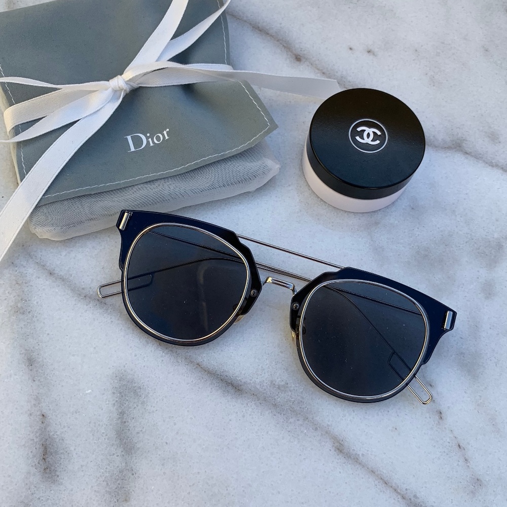 Black Pilot Round Aviator Sunglasses